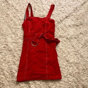 Forever 21 Red Mini Dress with Belt Size M